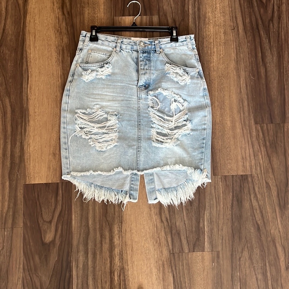 One Teaspoon Destroyed Pencil Skirt